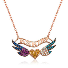 Silver Winged Heart Women's Necklace