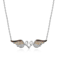 Silver Winged Heart Necklace