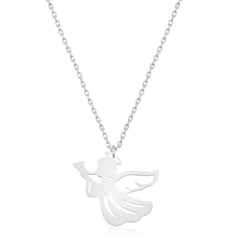 Silver Winged Angel Women's Necklace