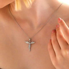 Silver Winged Angel Women's Necklace