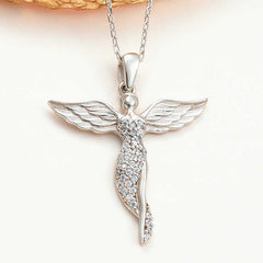 Silver Winged Angel Women's Necklace