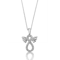 Collier femme infini ailé en argent