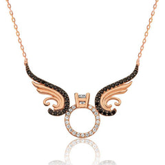 Silver Single Stone Angel Women's Necklace