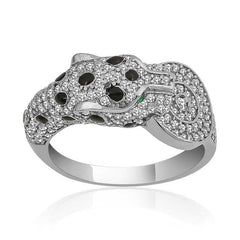 Silver Tiger Figured Women's Ring