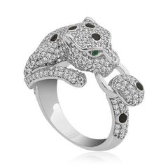 Silver Tiger Figured Women's Ring