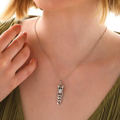 Collier pour femme en argent avec motif tigre