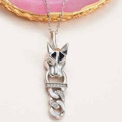 Collier pour femme en argent avec motif tigre