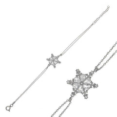 Silver Snow Flower Women's Bracelet