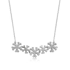 Silver Snowflake Necklace for Women