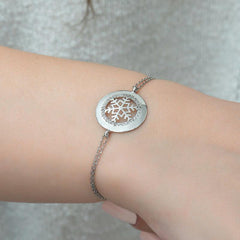 Bracelet femme flocon de neige en argent