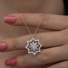 Silver Snowflake Women's Necklace