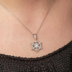 Silver Snowflake Women's Necklace