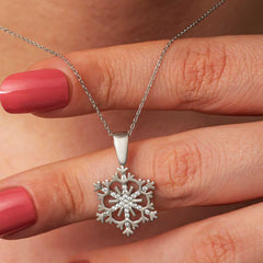 Silver Snowflake Women's Necklace