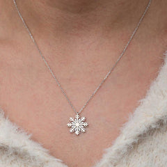 Silver Snowflake Women's Necklace