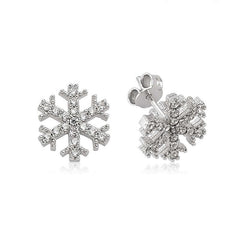 Boucles d'oreilles à tige en argent avec flocon de neige