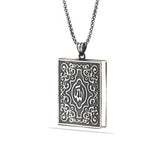 Collier amulette en argent ouvrable avec inscription Allah