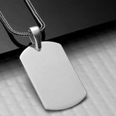 Gümüş Kare Plaka Kolye