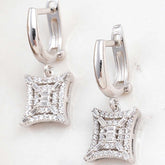 Silver Square Zircon Stone Women's Earrings
