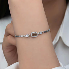 Bracelet femme en argent et pierre de zultanite carrée