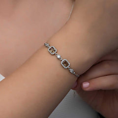 Silver Square Zultanite Stone Women's Bracelet