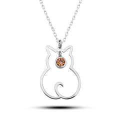 Silver November Birthstone Catwoman Necklace