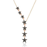 Silver Black Shooting Stars Women's Necklace
