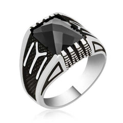 Bague pour homme en argent avec blason de la tribu Kayi