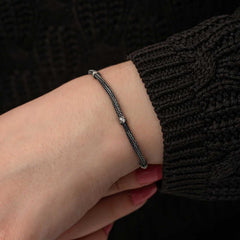 Silver Kazaziye Knit Bracelet