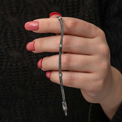 Silver Kazaziye Knit Bracelet