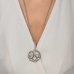 Silver Kazaziye Knit Women's Necklace