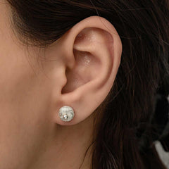 Silver Kazaziye Knitted Stud Earrings