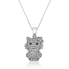 Silver Cat Lady Necklace