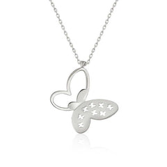 Silver Butterfly Women's Necklace