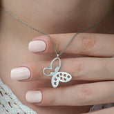Silver Butterfly Women's Necklace