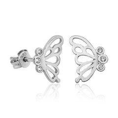 Boucles d'oreilles papillon en argent pour femme