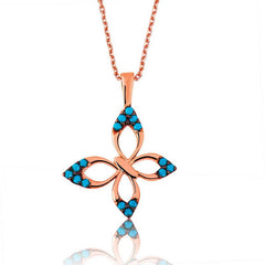Silver Blue Butterfly Women's Necklace