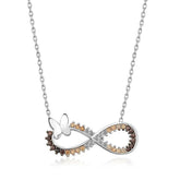 Silver Butterfly Infinity Necklace
