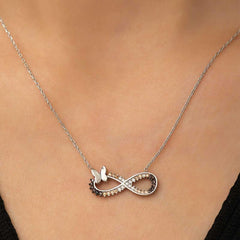 Silver Butterfly Infinity Necklace