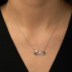 Silver Butterfly Infinity Necklace