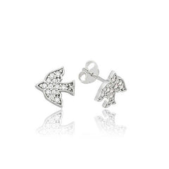 Boucles d'oreilles à tige en argent en forme d'hirondelle