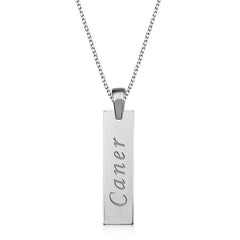 Silver Personalized Bar Necklace