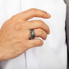 Silver King Crown Men's Ring