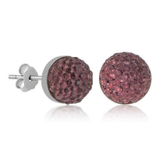 Boucles d'oreilles pour femme serties de cristaux argentés
