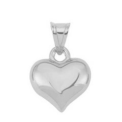Collier femme cœur 3D en argent