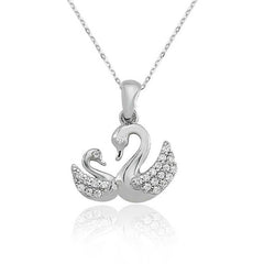 Silver Ladies Swan Necklace