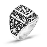 Silver Valley of the Wolves Men's Ring