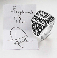 Silver Valley of the Wolves Men's Ring