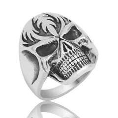 Bague homme tête de mort en argent