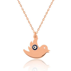 Silver Evil Eye Bird Women's Necklace