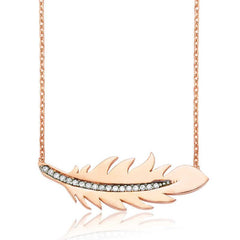 Silver Bird Feather Women's Necklace